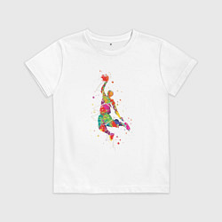 Футболка хлопковая детская Basketball Player, цвет: белый