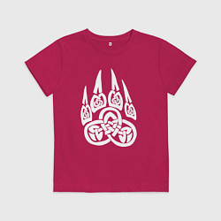 Футболка хлопковая детская Символ Велеса Медвежья лапа, цвет: маджента