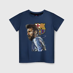 Футболка хлопковая детская Lionel Messi Barcelona Argentina Striker, цвет: тёмно-синий