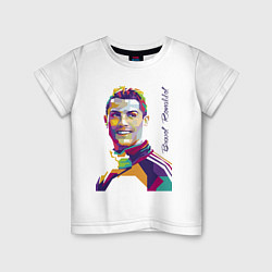 Футболка хлопковая детская Bravo! Ronaldo!, цвет: белый