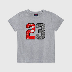 Футболка хлопковая детская 23 - Jordan, цвет: меланж