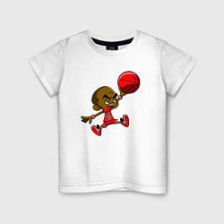 Футболка хлопковая детская Super Jordan, цвет: белый