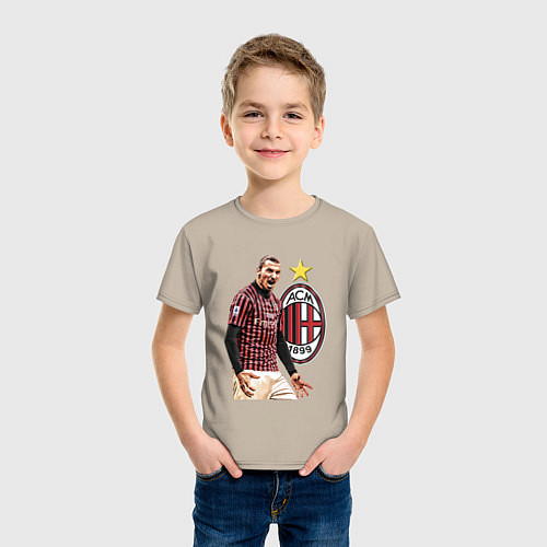 Детская футболка Zlatan Ibrahimovic Milan Italy / Миндальный – фото 3