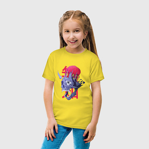 Детская футболка Череп демона / Желтый – фото 4
