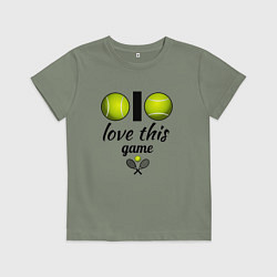 Футболка хлопковая детская Я люблю теннис, цвет: авокадо