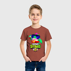 Футболка хлопковая детская Базз Buzz Brawl Stars, цвет: кирпичный — фото 2