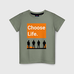 Футболка хлопковая детская Choose Life, цвет: авокадо