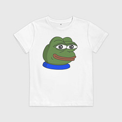 Футболка хлопковая детская Лягушонок Пепе, цвет: белый
