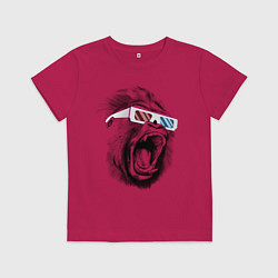 Футболка хлопковая детская Дикая горилла, цвет: маджента