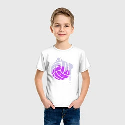 Футболка хлопковая детская Мяч - Волейбол, цвет: белый — фото 2