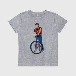 Футболка хлопковая детская Golden boy со своим велосипедом, цвет: меланж