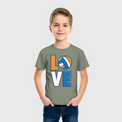 Футболка хлопковая детская Love Volleyball, цвет: авокадо — фото 2