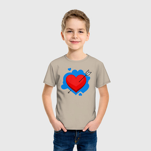 Детская футболка Влюбленное сердце / Миндальный – фото 3