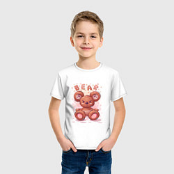 Футболка хлопковая детская Медвежонок Bear, цвет: белый — фото 2