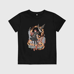 Футболка хлопковая детская Дилюк в деле, цвет: черный