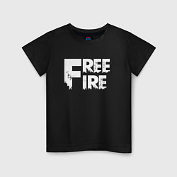 Футболка хлопковая детская FREEFIRE FF WHITE LOGO Z, цвет: черный