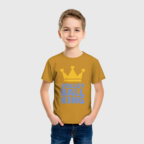 Детская футболка Король волейбола / Горчичный – фото 3
