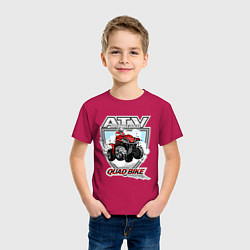 Футболка хлопковая детская Квадроцикл, цвет: маджента — фото 2