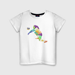 Футболка хлопковая детская Volleyball Girl, цвет: белый
