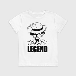 Футболка хлопковая детская Луффи Легенда One Piece, цвет: белый