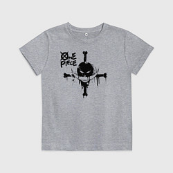 Футболка хлопковая детская Пираты Белоуса One Piece, цвет: меланж