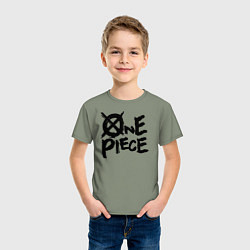 Футболка хлопковая детская One Piece Большой куш лого, цвет: авокадо — фото 2