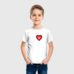 Футболка хлопковая детская Пиксельное Сердце, цвет: белый — фото 2