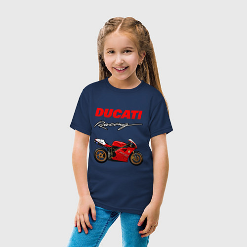 Детская футболка DUCATI ДУКАТИ MOTOSPORT / Тёмно-синий – фото 4
