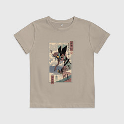 Футболка хлопковая детская ЕВАНГЕЛИОН ДРЕВНЯЯ ГРАВЮРА, цвет: миндальный