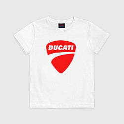 Футболка хлопковая детская DUCATI ДУКАТИ ЭМБЛЕМА, цвет: белый