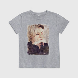 Футболка хлопковая детская Задумчивый Чонгук, цвет: меланж