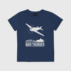 Футболка хлопковая детская WAR THUNDER ВАР ТАНДЕР, цвет: тёмно-синий