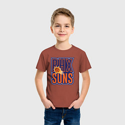 Футболка хлопковая детская PHX Suns, цвет: кирпичный — фото 2