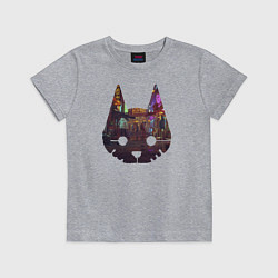 Футболка хлопковая детская Stray: City Cat, цвет: меланж