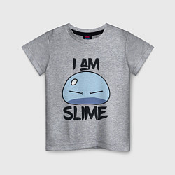 Футболка хлопковая детская I AM SLIME, Я СЛИЗЬ, цвет: меланж