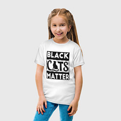 Футболка хлопковая детская Black Cats Matter, цвет: белый — фото 2