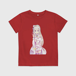 Футболка хлопковая детская Emilia - Re:Zero, цвет: красный