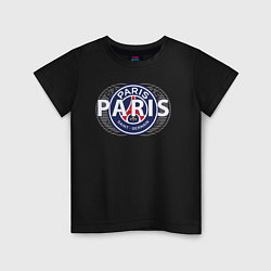 Футболка хлопковая детская PSG Core Wordmark Graphic New 202223, цвет: черный