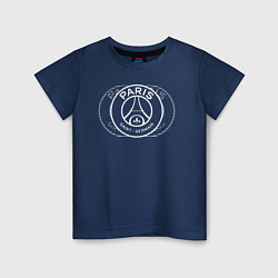 Футболка хлопковая детская PSG Core Wordmark Clear New 202223, цвет: тёмно-синий