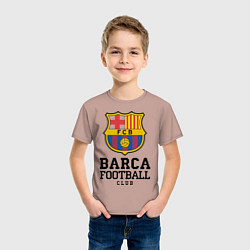 Футболка хлопковая детская Barcelona Football Club, цвет: пыльно-розовый — фото 2