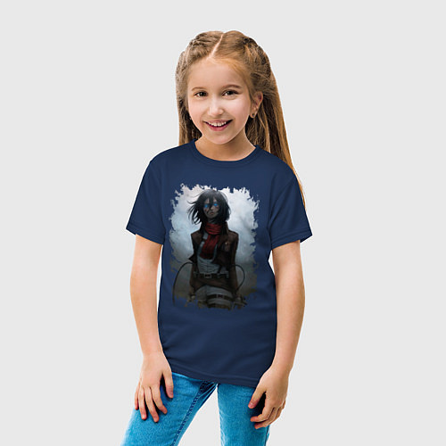Детская футболка Микаса / Тёмно-синий – фото 4