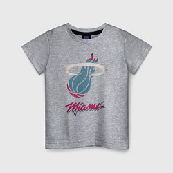 Футболка хлопковая детская Miami Heat, цвет: меланж