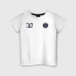 Футболка хлопковая детская PSG Messi 30 New 202223, цвет: белый