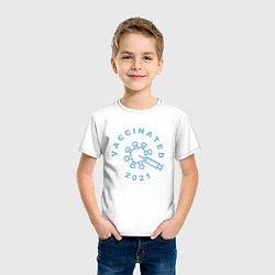 Футболка хлопковая детская Вакцинация 2021, цвет: белый — фото 2