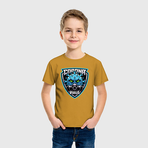 Детская футболка Corona Virus / Горчичный – фото 3