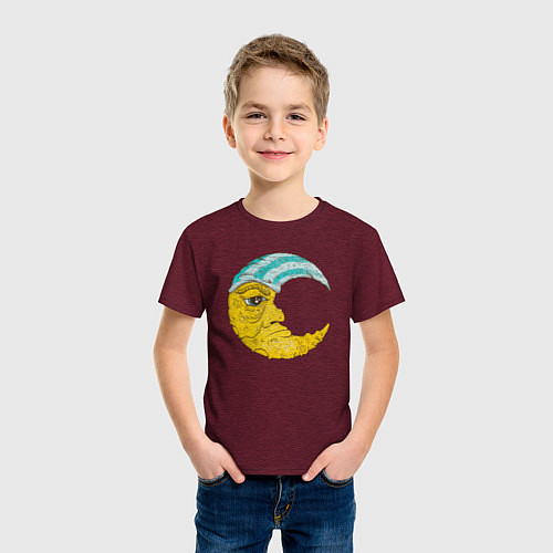 Детская футболка Old Moon / Меланж-бордовый – фото 3