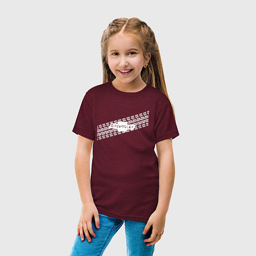 Детская футболка Chevrolet - Tires / Меланж-бордовый – фото 4