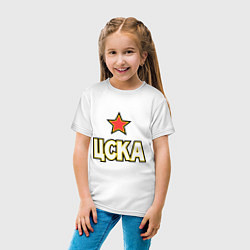 Футболка хлопковая детская ЦСКА, цвет: белый — фото 2