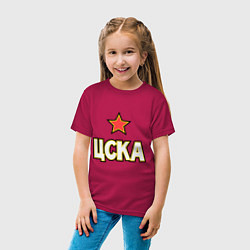 Футболка хлопковая детская ЦСКА, цвет: маджента — фото 2