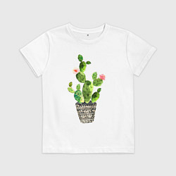 Футболка хлопковая детская Я колючий только с наружи, цвет: белый